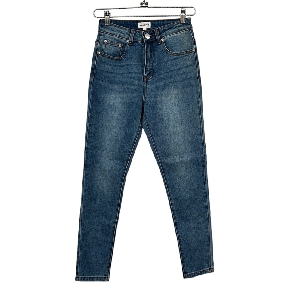 SuperDown Jeans Womens 24 Skinny Medium Wash Cotton Denim‎ Revolve